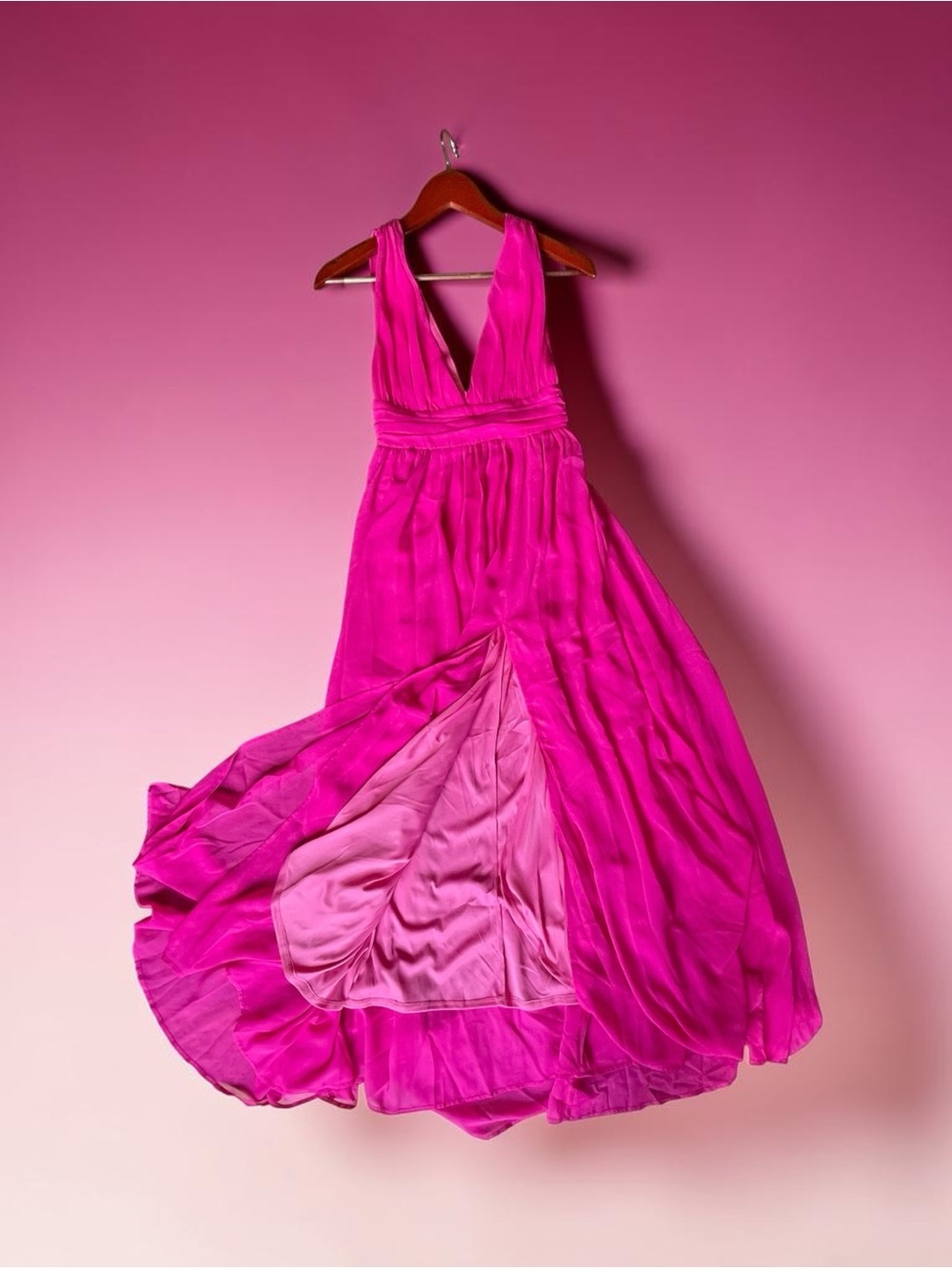 Speechless Hot Pink Halter Maxi Dress | Size 3 | Formal Prom Wedding Guest